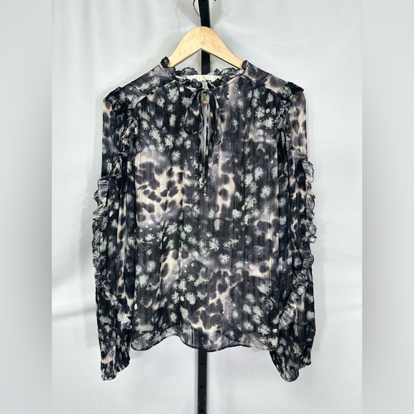 Marie Oliver Silk Haley Blouse in Jade Speckle - Size Medium - Picture 5 of 13